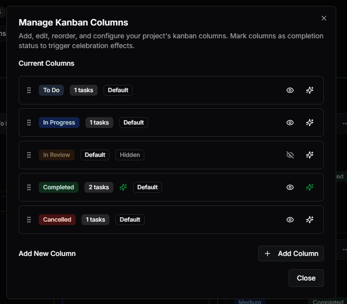 Column Settings
