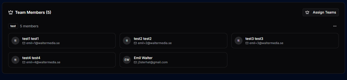 Team Members List