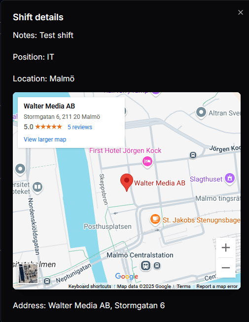 Shift Details